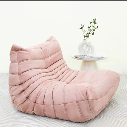 Lazy sofa, togo caterpillar sofa, light luxury, simple Internet celebrity creative chair, suede freehand space recliner