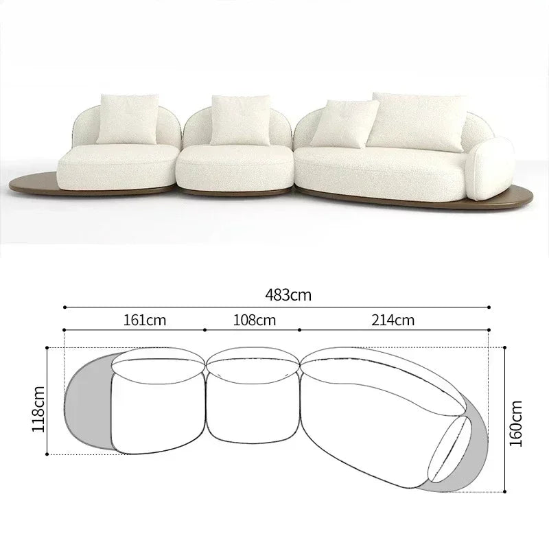 Home Living Room Coffee Designer Creative Three Person Log Style Furniture Modern Simple Sofa Morocco Fabric Sectional Sofas