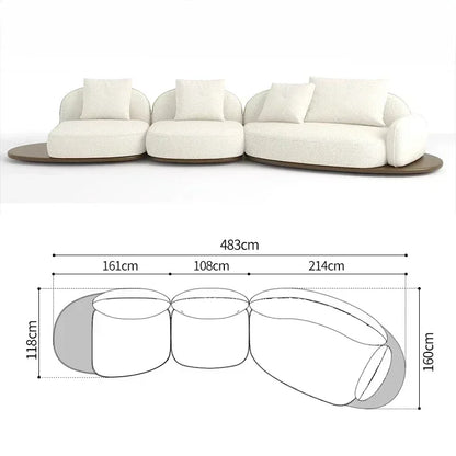 Home Living Room Coffee Designer Creative Three Person Log Style Furniture Modern Simple Sofa Morocco Fabric Sectional Sofas