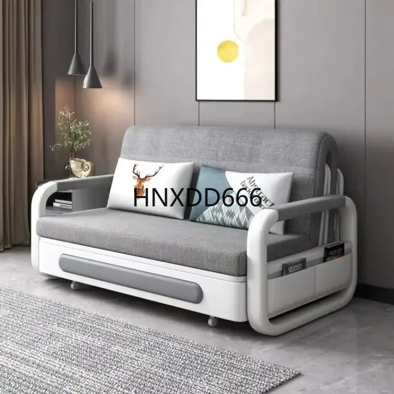 Apartment Furniture Sleeper Sofa Chair Recliner Lounge Couches Metal Frame Foldable Sofa Cum Bed Storage Modern Folding Sofa