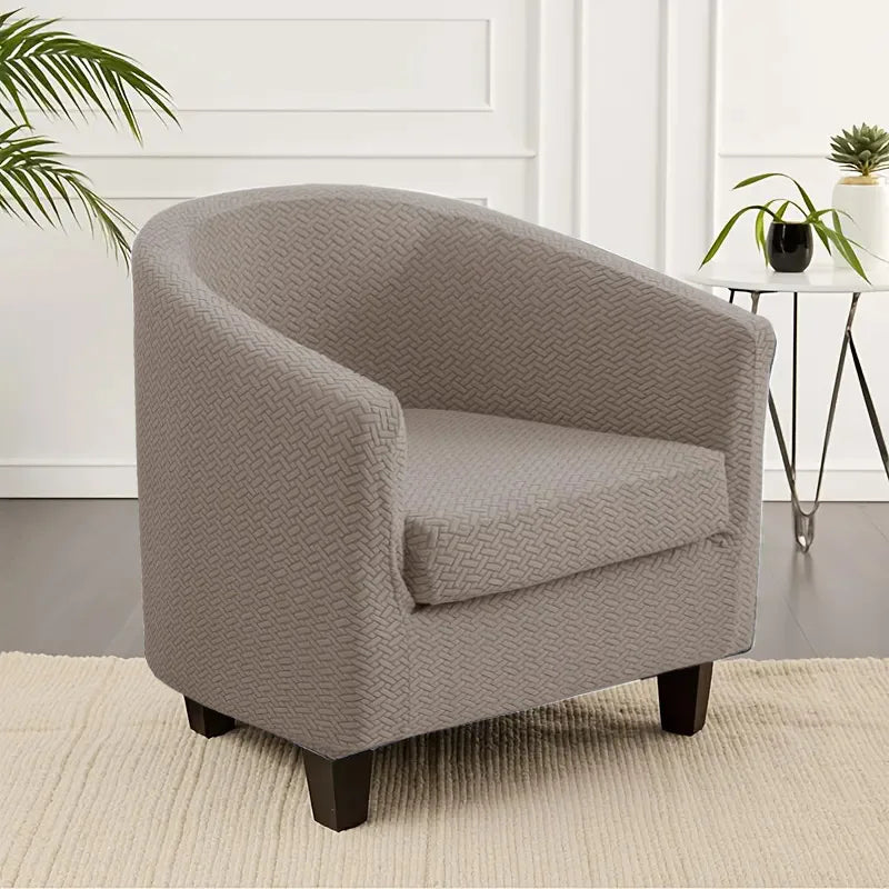 1Set T Jacquard Tub Chair Cover Anti-dirty Stretch Armchair Slipcover Single Sofa Case with Cushion Cover Furniture Protector