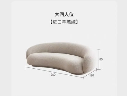hot sale Curved Wood Couches Simple Comfortable Living Room Sofas Modern Lounge White Sofas
