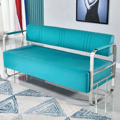 Barbershop Hairdresser Waiting Chair Beauty Clothing Shop Lounge Area Stainless Steel Gold-Plated Sofa Waiting Area Bench Chair