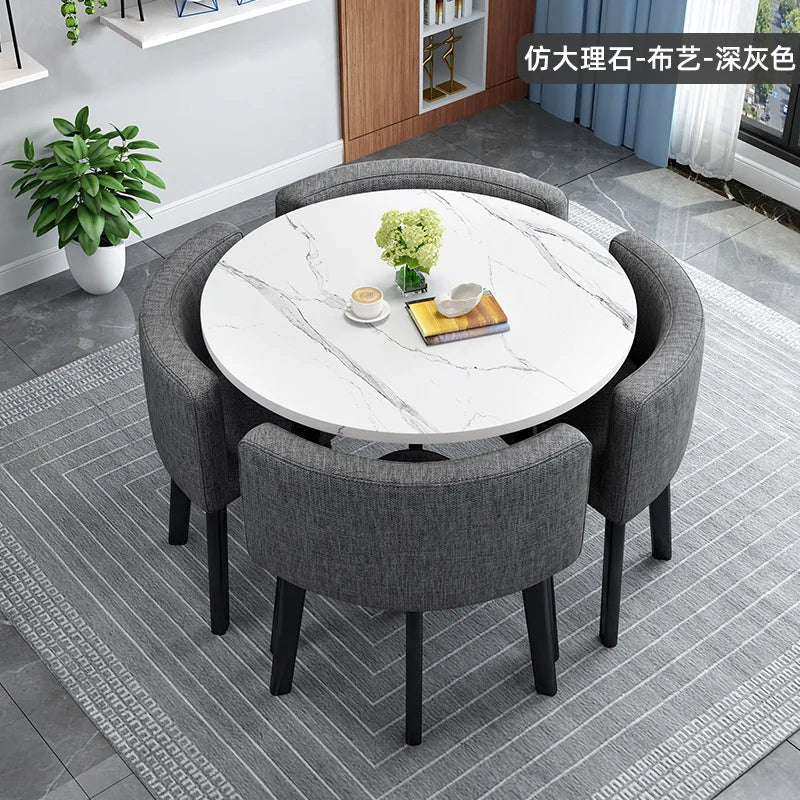 home dining table, Modern simple dining table, apartment rental room, leisure negotiation, reception table and chair combination
