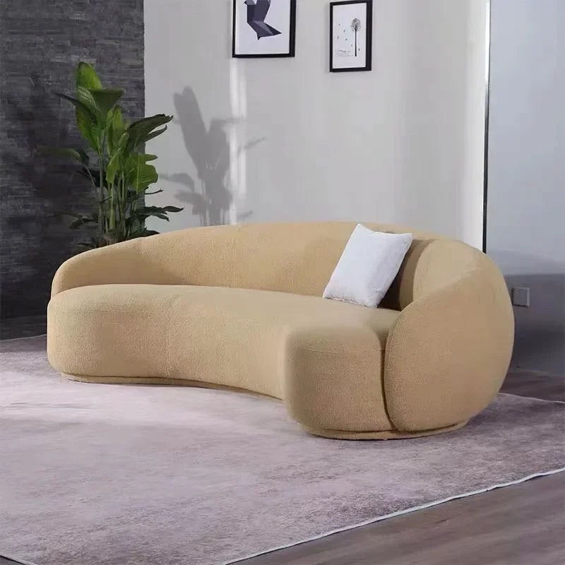 Round Teddy Sofa Lounge Nut Circle Curved Couch White Modern Sofas Chaise Lounge Nordic Style Canape  Living Room Furniture