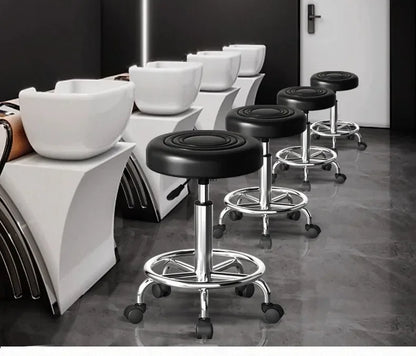 Beauty Stool,Hair Salon,Rotating Lift,Hair Salon Chair,Pulley,Nail Art, Hair Cutting, Round Stool, Exclusively for Beauty Salons