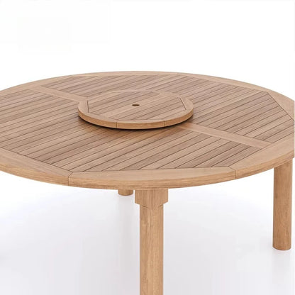 Modern Patio Furniture Set Solid Teak Wood Round Outdoor Table Set 8 Seats Garden Table Sets