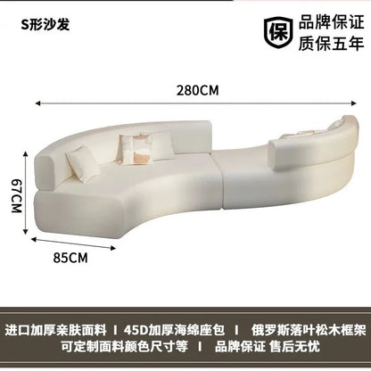 Modern curved special-shaped sofa double-sided S-shaped sofa creative lobby reception hotel beauty salon lounge area sofa
