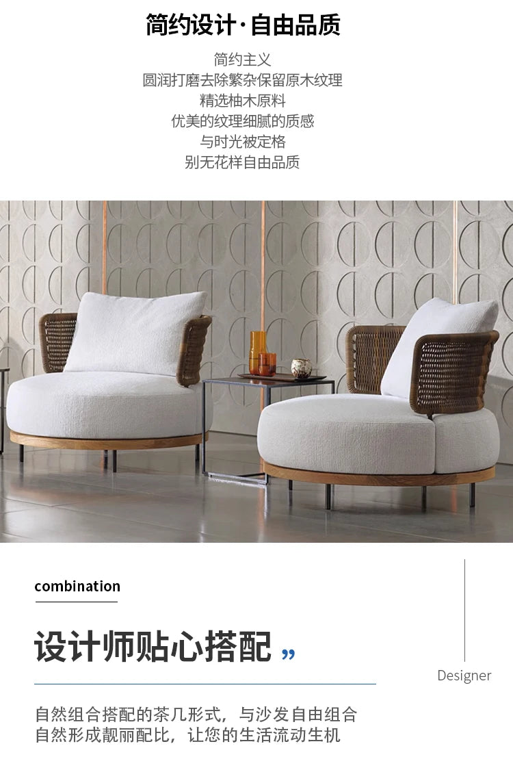 Italian Style Modern Garden Sofas Designer Simplicity Waterproof and Sunscreen Garden Sofas Luxury Outdoor Furniture Divano FYOS