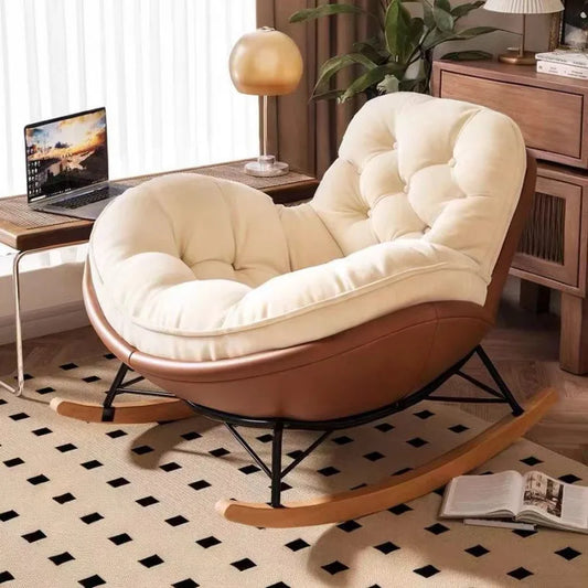 Simple Penguin Rocking Chair,Balcony Sofa,Home Leisure Chair,Living Room Honeycomb Lazy Leisure Rocking Chair Recliner Chairs
