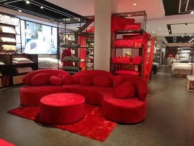 Curved fabric sofa Nordic light luxury personalized creative sofa Modern simple special-shaped living room combination round