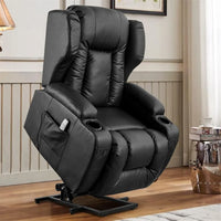IPKIG Power Lift Chairs Recliners for Elderly with Massage and Heated, Faux Leather Power Recliner Chair with USB Ports/2 Remote