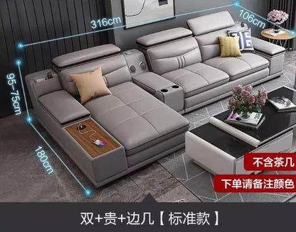 Cozy Genuine Leather Sofas Fancy Living Room Reclining Italian Sofa Modern Luxury Divani Da Soggiorno Apartment Furniture