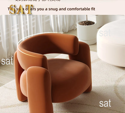 Cream Single Sofa Chair Balcony Light Luxury Chair Tea Table Combination Beauty Salon Rest Area Reception Negotiation Chair