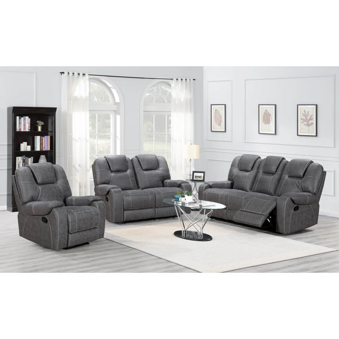 Modern 321 Sectional Leather Recliner Couch for Living Room Extendable Wood-Framed Sofa Seat Recliners Furniture Set 6032