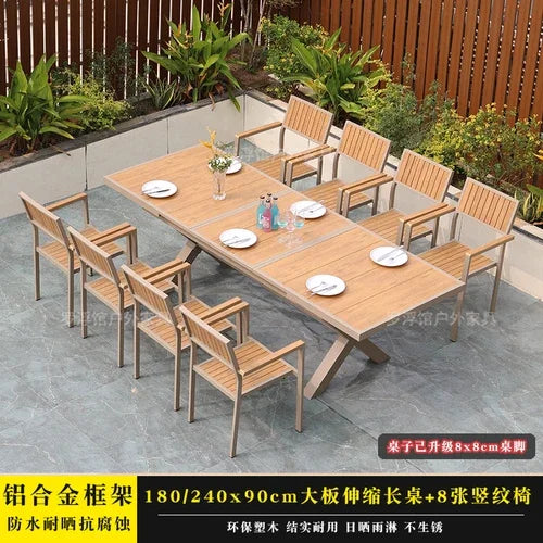 Courtyard table and chair outdoor balcony waterproof and sunscreen garden outdoor leisure table and chair combination