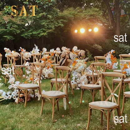 Outdoor Pine Wood Antique Color Folding Farm Dinning Table for Wedding