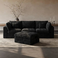 116” Cloud Sectional Couches for Living Room, Modular L Shaped Sofa with Ottoman, Deep Seat Chenille Sectional, Customized