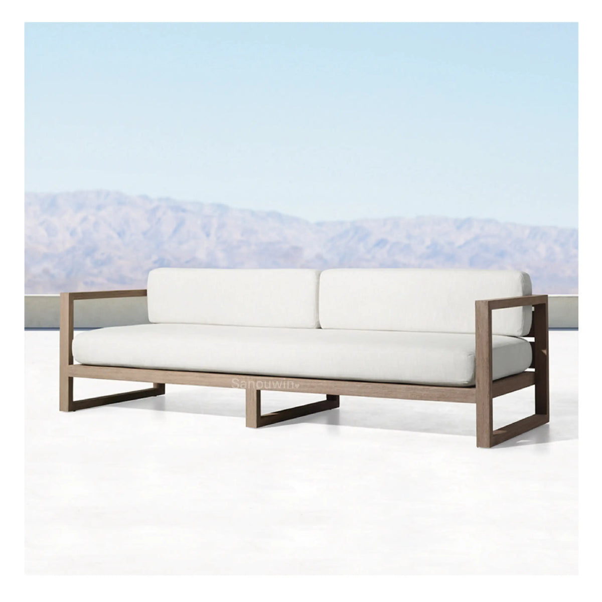 New Arrive Outdoor Wooden Teak Garden Set Daybed Chaise Lounge Furniture Teak Canopy Modern Solid Wood