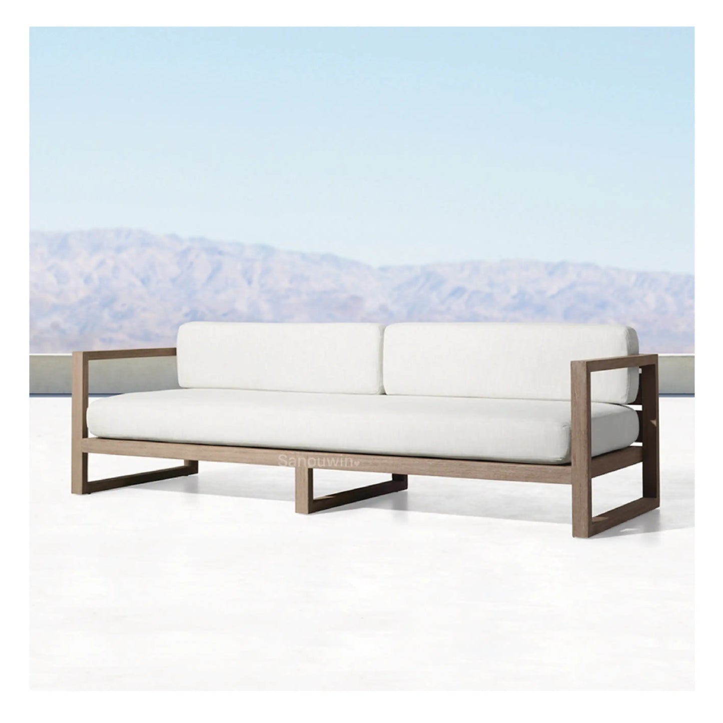 New Arrive Outdoor Wooden Teak Garden Set Daybed Chaise Lounge Furniture Teak Canopy Modern Solid Wood