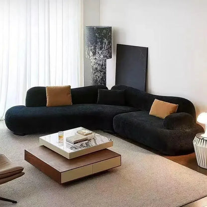 Italian minimalist sea salt sofa living room large flat layer fabric simple modern special-shaped sofa