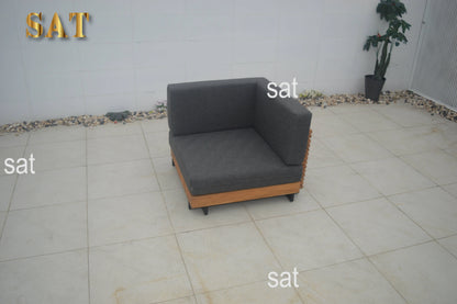 European Contemporary Teak Sofa Set Outdoor Furniture for Living Room Courtyard Hotel Villa Bedroom Park