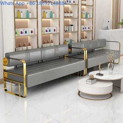 Furniture Barber Shop Sofa Waiting Salon Special Chair Hair Salon Rest Area Stainless Steel Sofa Chair