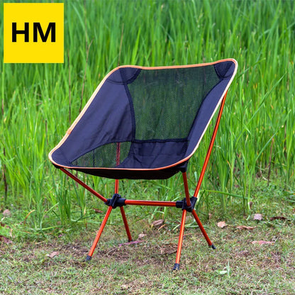 Ultra-Light Aluminum Alloy Folding Chair - Portable Outdoor Camping Fishing Beach Picnic Hiking BBQ Comfort Backrest Chair
