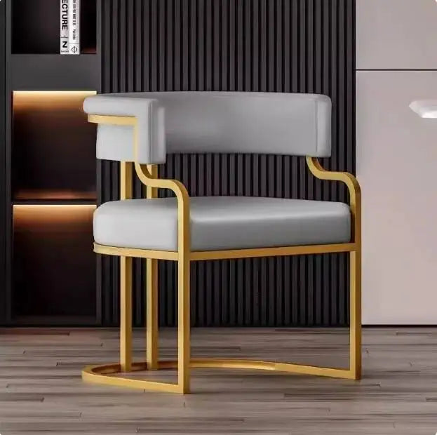 Luxury Dining Chairs Hotel Sales Office Receives Mahjong Sofa Chairs To Discuss Makeup Chairs in Nail Shops Velvet Bar Stool Hig