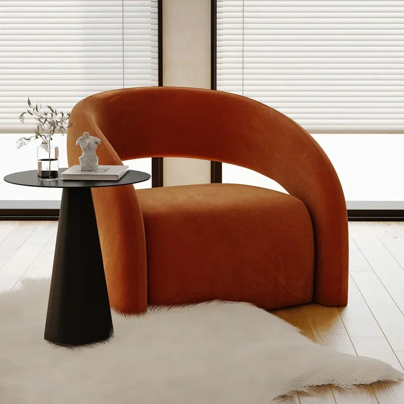 Internet celebrity single chair, living room lazy single sofa leisure chair, light luxury curved balcony chair