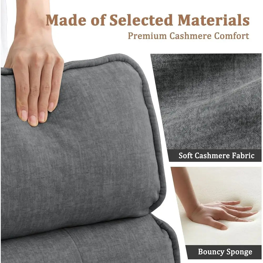 Luxury Adult Electric Recliners for Comfortable Living Spaces, Cashmere Upholstered Recliner with Easy One-Touch Recline and Sid