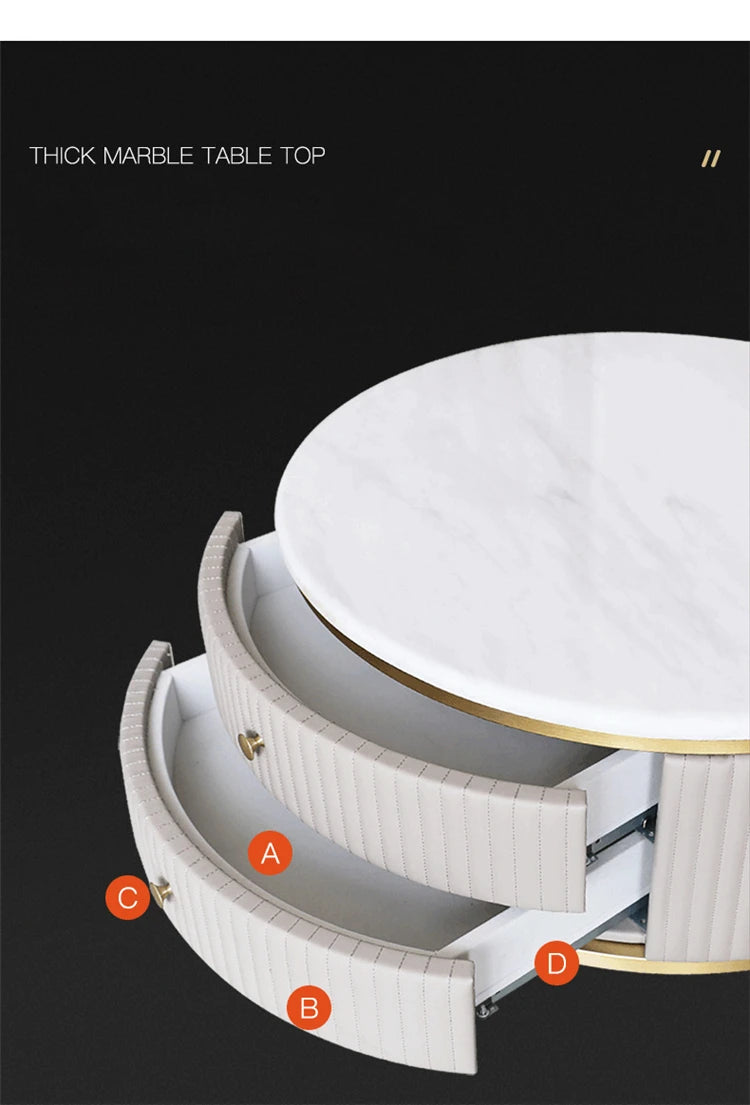 Modern Marble Coffee Tables For Simple Small Apartment Living Room Furniture Sofa Side Household Storage Cabinet End Table Set