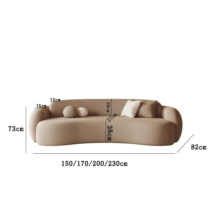 Curved Sofa Small Apartment Special-shaped Brown Bed And Breakfast Beauty Salon Clothing Store Office Rest Area Reception