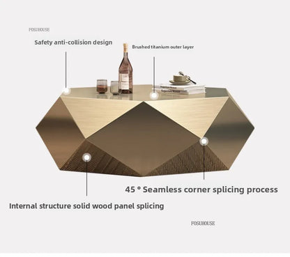 Irregularly Shaped Gold Metal Coffee Tables for Living Room Italian Luxury Side Tables Minimalist High-end Table for Office
