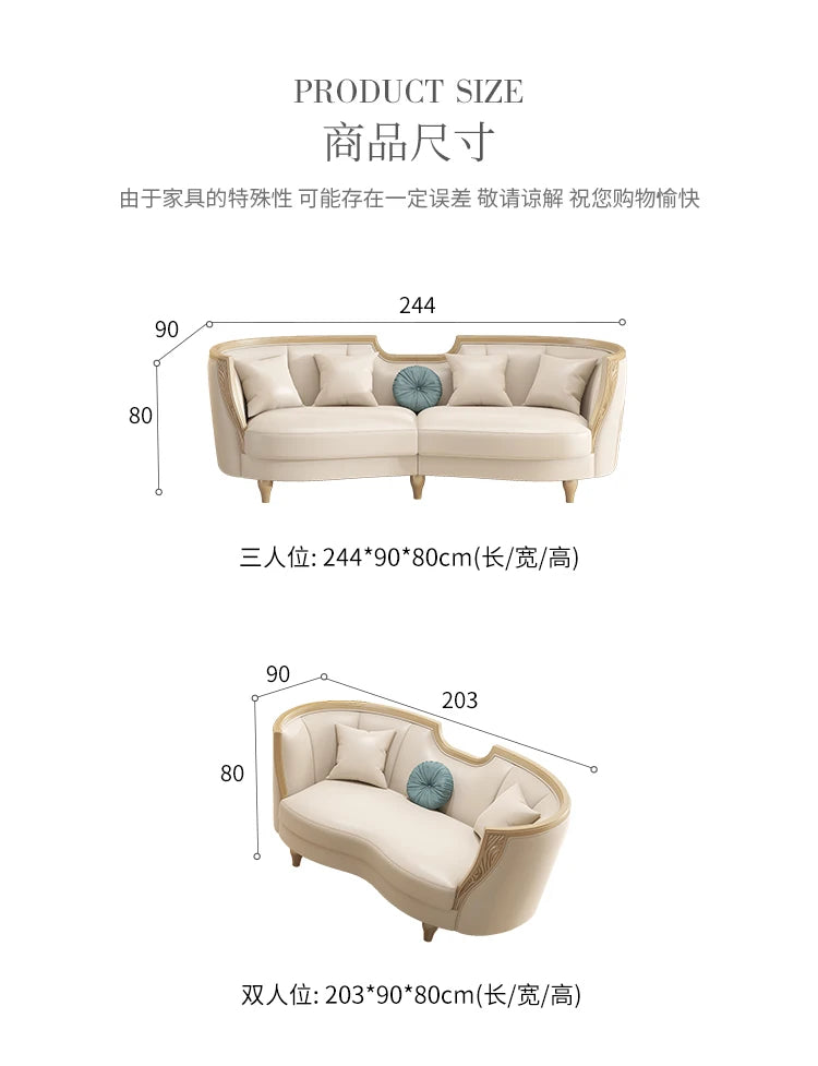 Designer American Luxury Sofa Sectional 2 Seater Modern Loveseat Sofa 3 Piece Divano Soggiorno Living Room Sectional Furniture