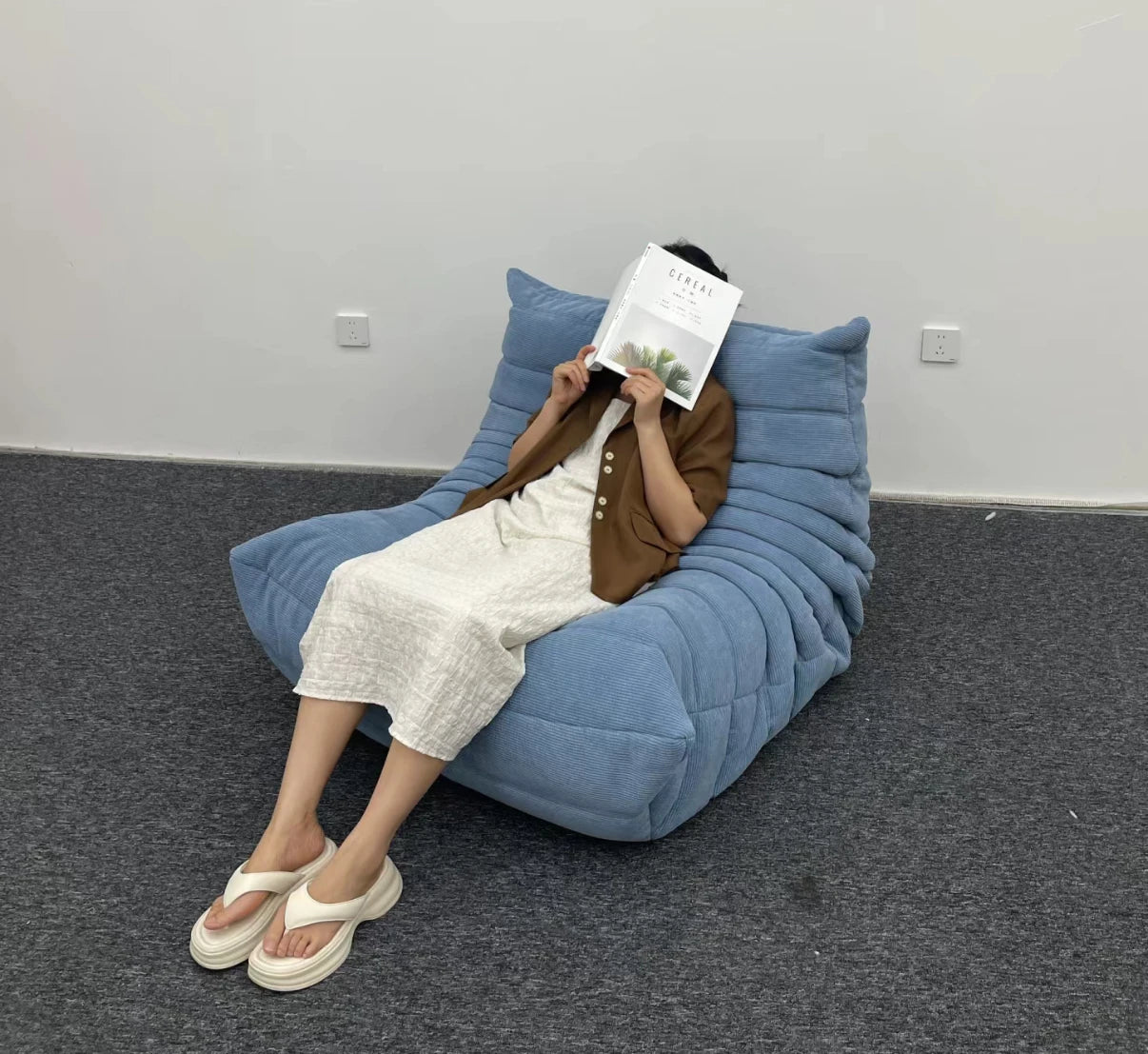 Lazy sofa, togo caterpillar sofa, light luxury, simple Internet celebrity creative chair, suede freehand space recliner