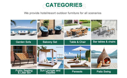 Express Garden Modern Aluminum Alloy Waterproof Outdoor Furniture Chair and Table Set for Dining Hotel & Villa Use