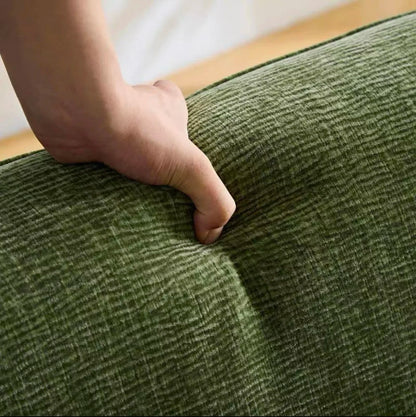 gW Nordic modern minimalist chenille cloth sofa hotel pleated curved large flat multi-person sofa