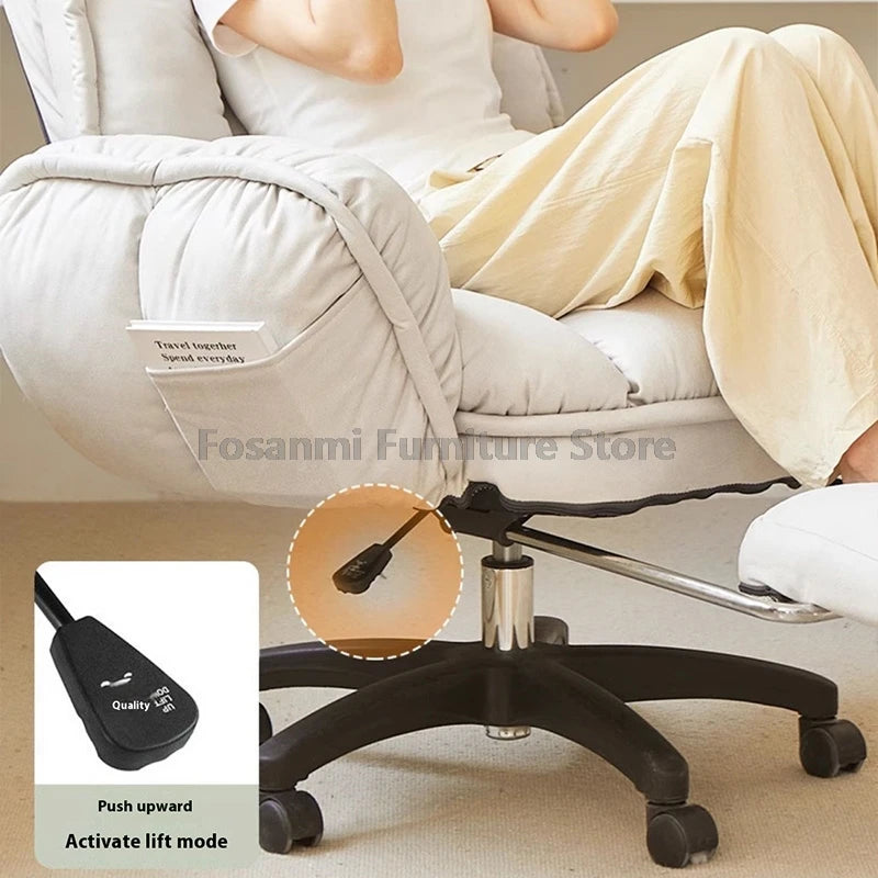 Comfort Soft Desk Chair with Adjustable Armrests Home Office Ergonomic Wide Seat Computer Chairs High-Back Gaming Recliner Chair