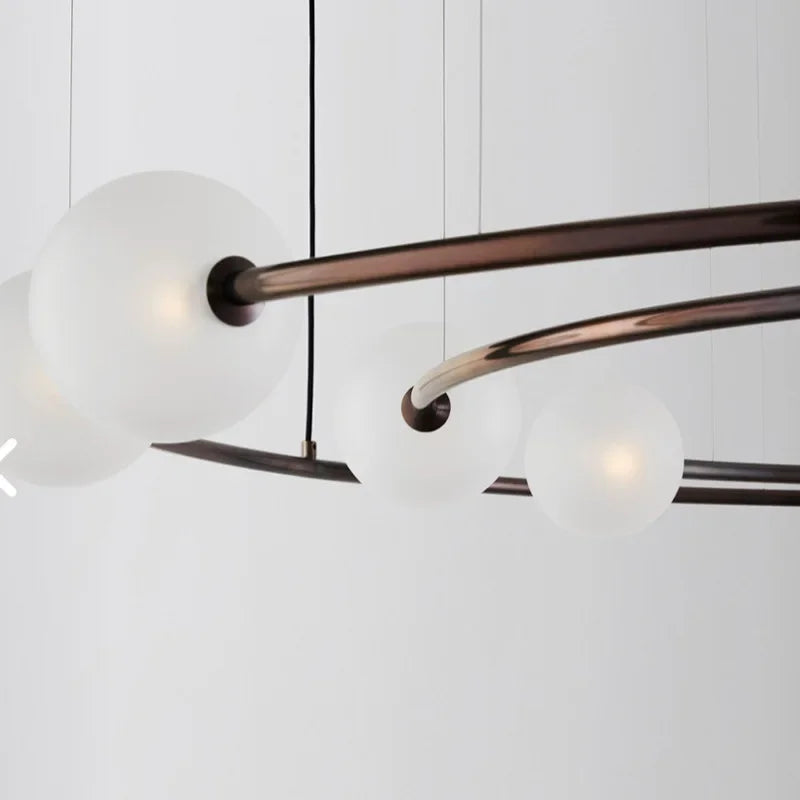 NEW 2025 Nordic Modern Creative Ring Pendant Chandelirer for Living Room Planet Round Hanging Lamp Glass Lampshade Decoration Li
