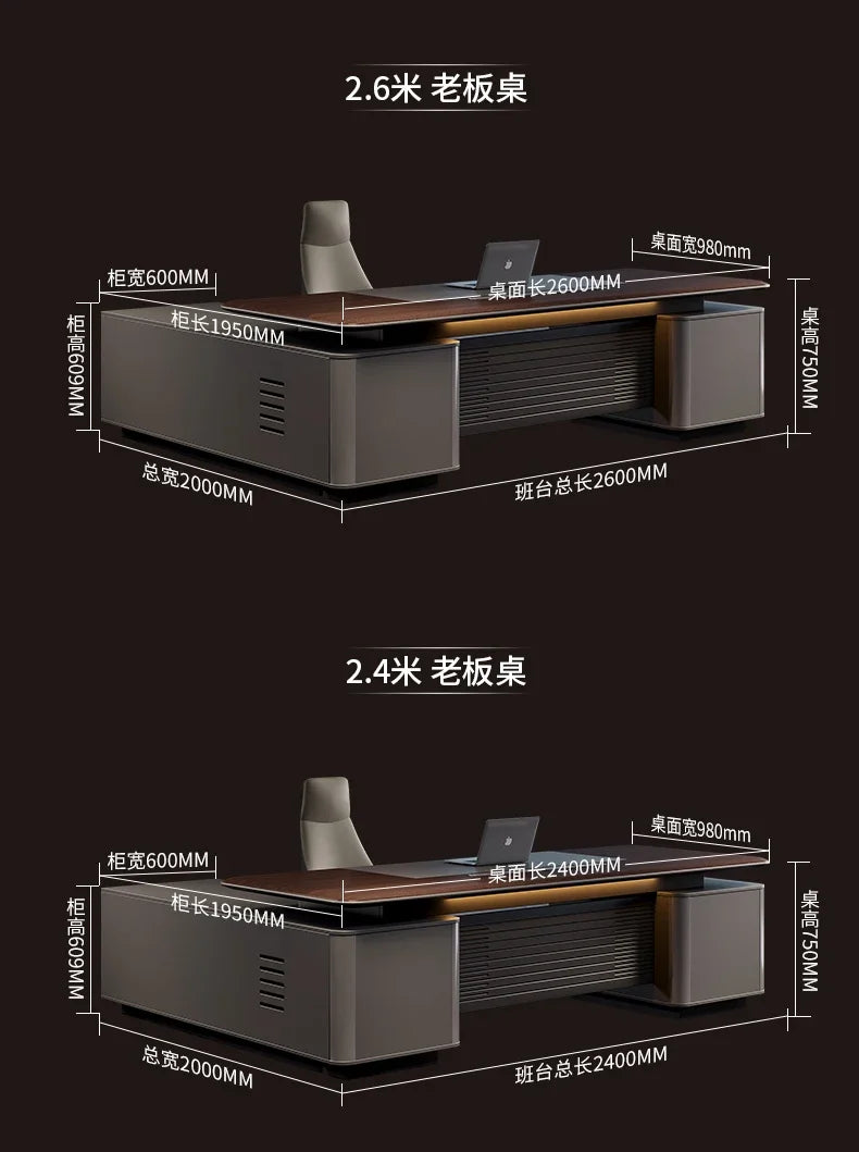 Filing Cabinet Luxury Large Computer Tables Modern Minimalist Executive Manager President Table Office Combination Furniture