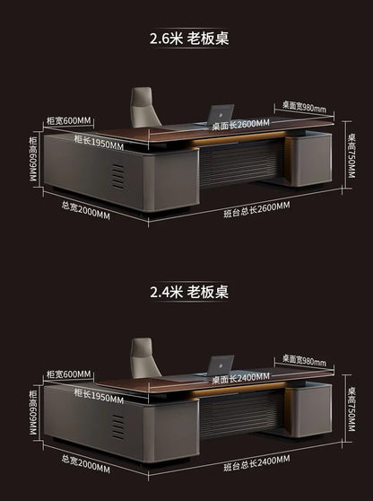 Filing Cabinet Luxury Large Computer Tables Modern Minimalist Executive Manager President Table Office Combination Furniture