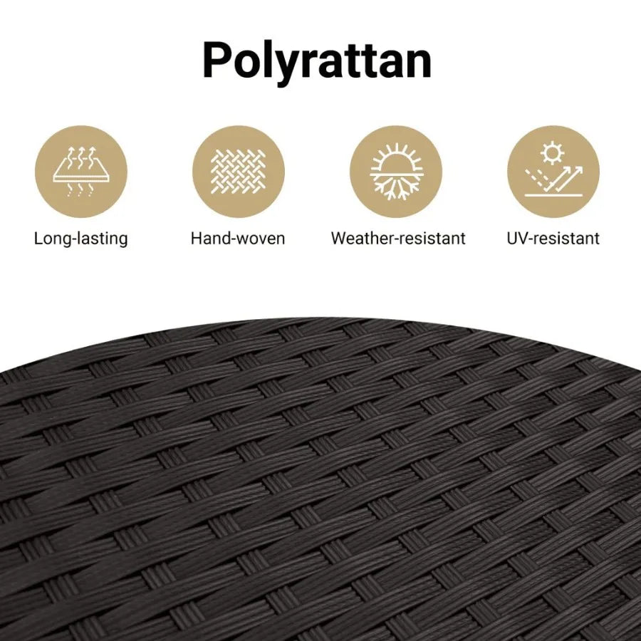 Patio Sofa with Cushions 2Seater Black Poly Rattan