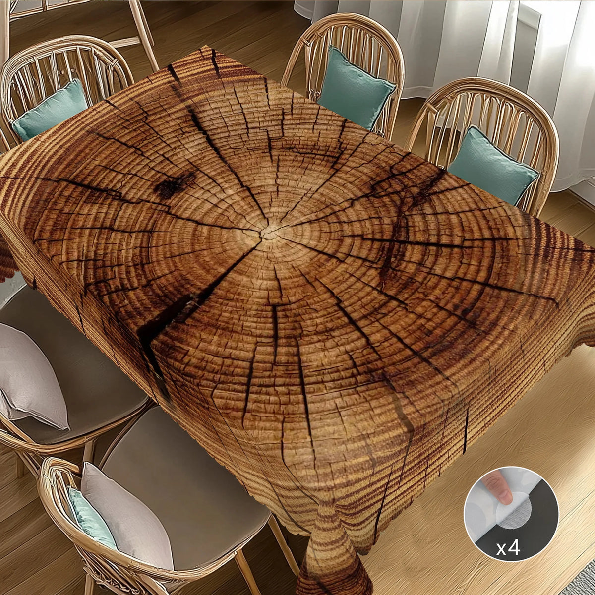 Retro Wooden Board Theme Tablecloth, Wooden Pattern Design, Country Farmhouse Style
