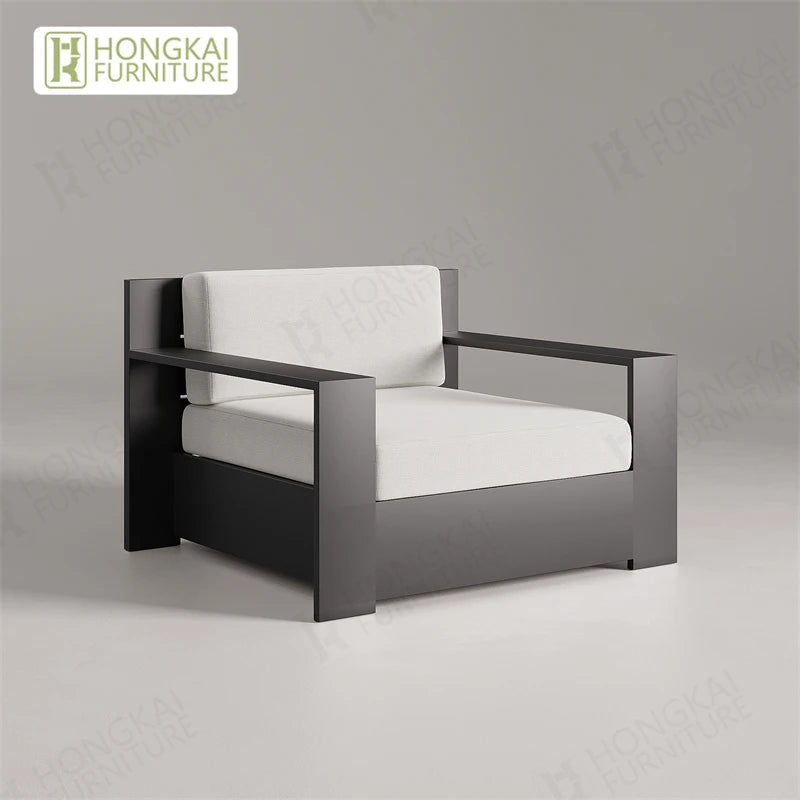 Garden Hotel Outdoor Aluminum Sofa Set Metal Patio Furniture Sofa and Coffee Table Set