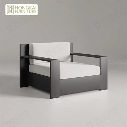 Garden Hotel Outdoor Aluminum Sofa Set Metal Patio Furniture Sofa and Coffee Table Set