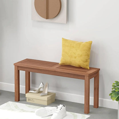 Banc en bois massif pour 2 personnes, siège à lattes, cadre stable, intérieur/extérieur, salle à manger, 39,5 pouces, personnalisé