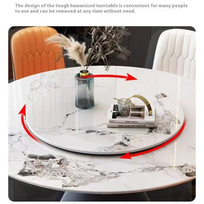 Round Sliding Table Luxury Table Stainless Steel Kitchen Islands Transparent Mesa Comedor Garden Furniture Sliding Dining Wash