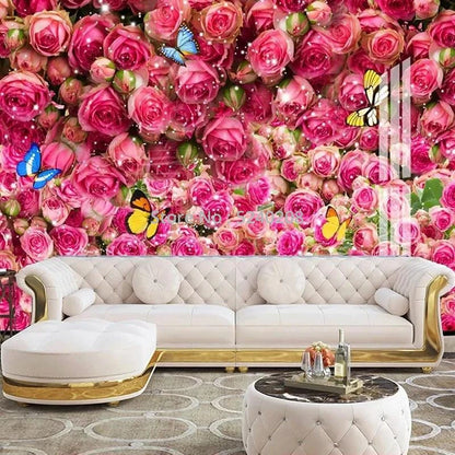 Custom 3D Photo Wallpaper Modern Beautiful Rose Garden Flowers Blooming TV Background Wall Home Décor Tapety Art Papel De Parede