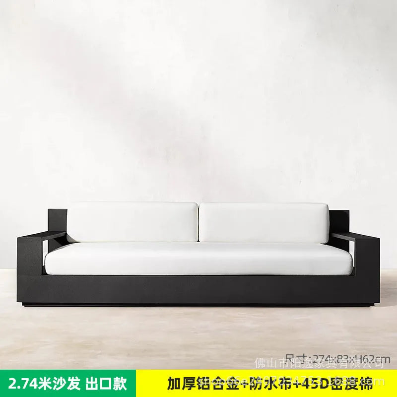 Outdoor high-end sofa villa garden courtyard hotel swimming pool leisure outdoor waterproof and sunscreen aluminum  combination